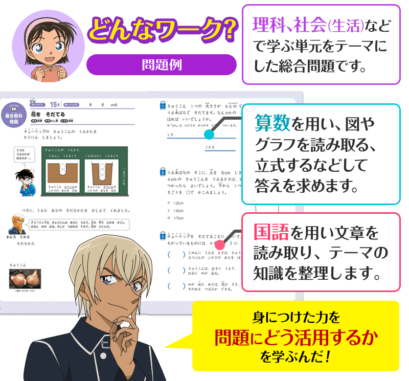 思考の達人ツール 複合教科問題 名探偵コナンゼミ 小学生向け通信教育
